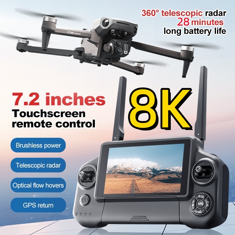 โดรนควอดคอปเตอร์ 8K 3 แกนกันสั - Drone Camera Night Vision บทวิจารณ์และราคา