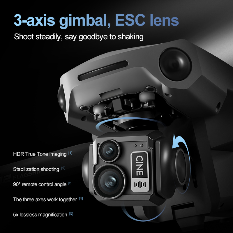 โดรนควอดคอปเตอร์ 8K 3 แกนกันสั - Drone Camera Night Vision บทวิจารณ์และราคา